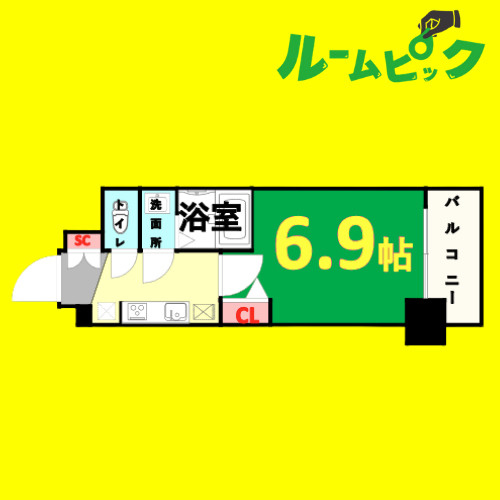 ディアレイシャス名古屋ステーション　名古屋市賃貸　仲介手数料無料の間取り