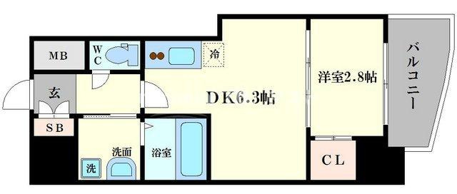 セレニテ夕陽丘ESTの間取り