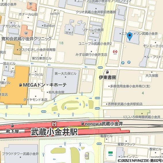ドゥーエ武蔵小金井の地図
