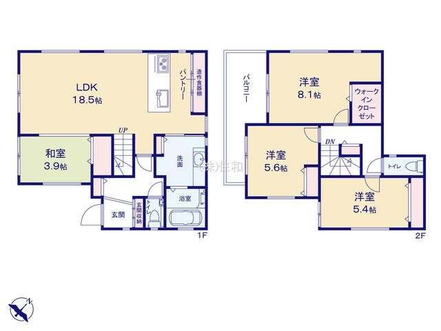 【新築分譲住宅】富士見市鶴瀬西第8期の間取り