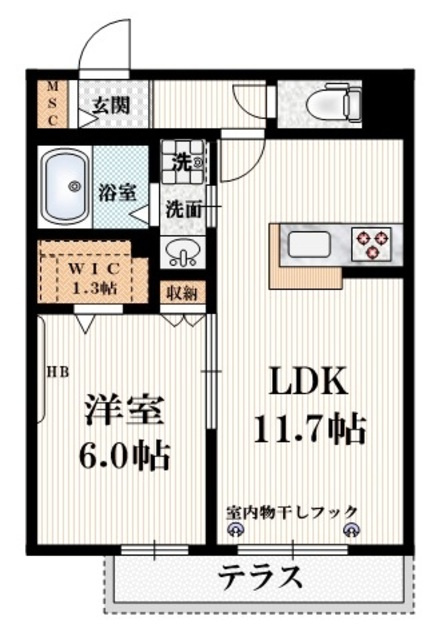 レガーロＷｅｓｔの間取り|★収納豊富な１ＬＤＫ★