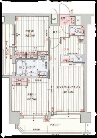 クリスタルグランツ東天満の間取り
