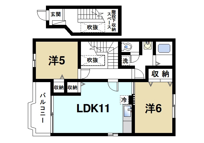 メゾン・グランパ　Ⅱの間取り|２LDKの間取りです