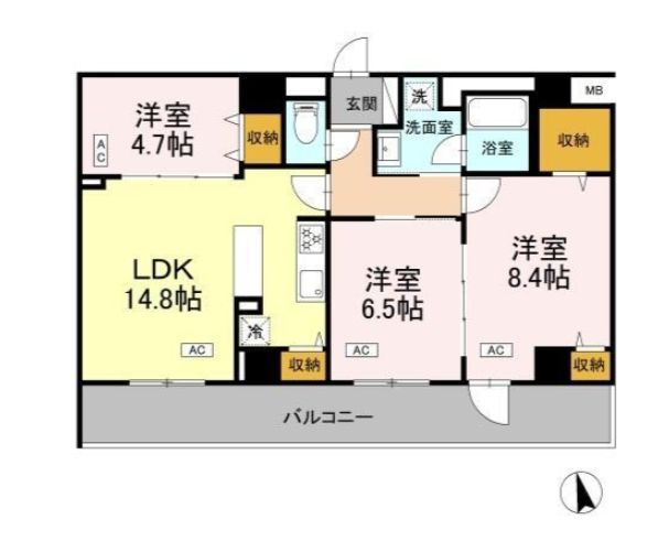 カスタリア西船橋Ⅱの間取り