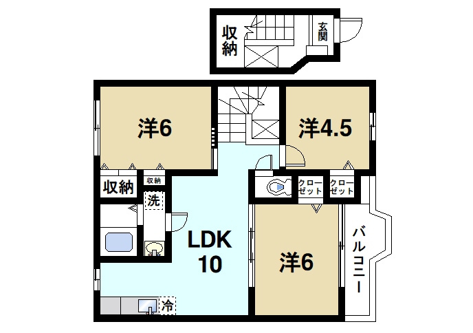マイドリーム　Ａの間取り|3LDKの間取りです