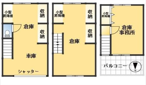 大阪市西成区南津守７丁目　貸倉庫・事務所の間取り