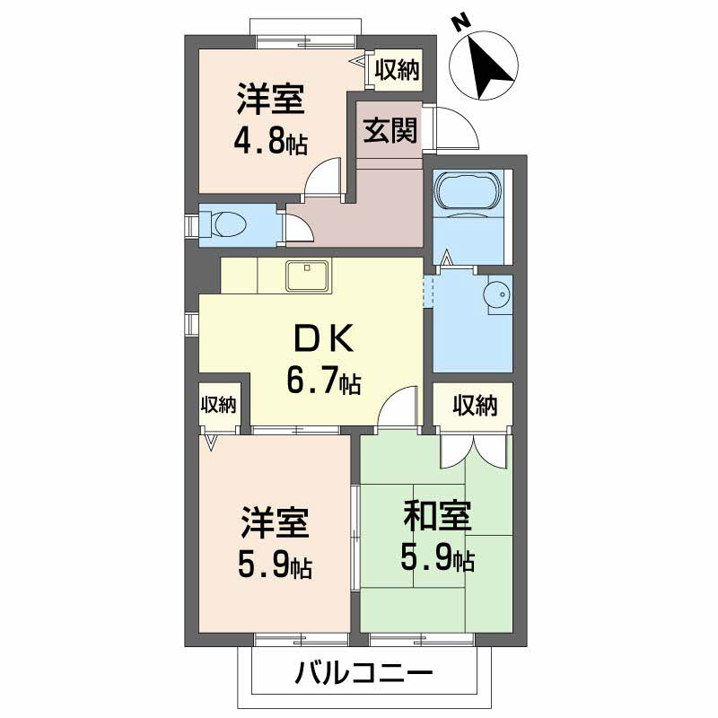 ジンハイツの間取り