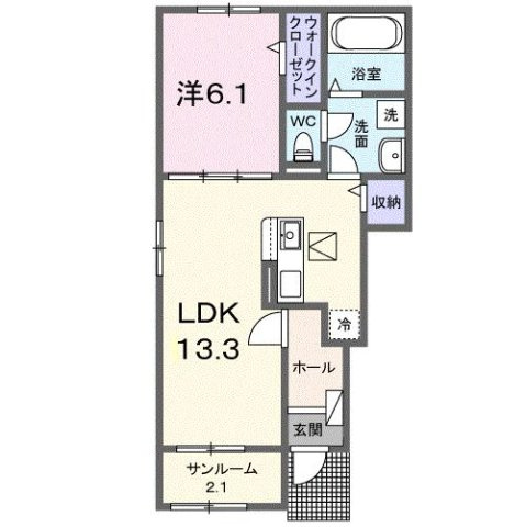 グリーンガーデン　Ⅲの間取り