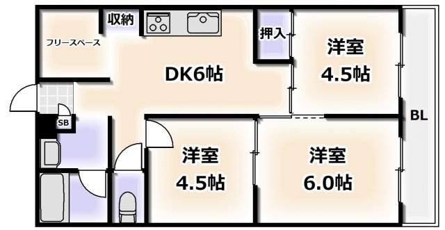【間取り】 | カモンコート岸里