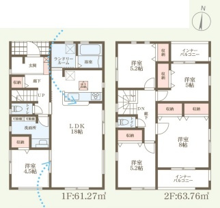 天理市勾田町　第2期　新築一戸建ての間取り|2号地