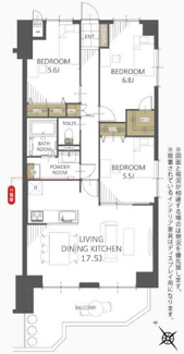 【間取り】 | コスモ舞子坂弐番館 | ３ＬＤＫ