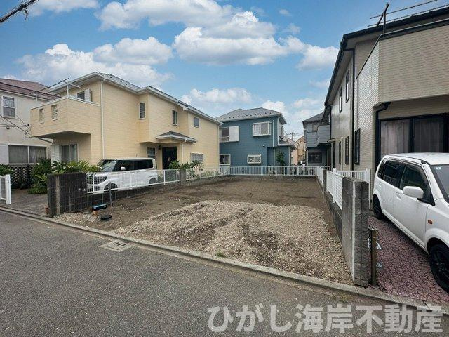 茅ケ崎市浜須賀　新築戸建の外観|8月28日撮影　建築前　現地外観