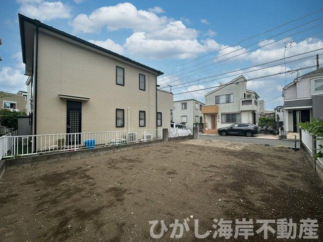 茅ケ崎市浜須賀　新築戸建の外観|8月28日撮影　建築前　現地外観