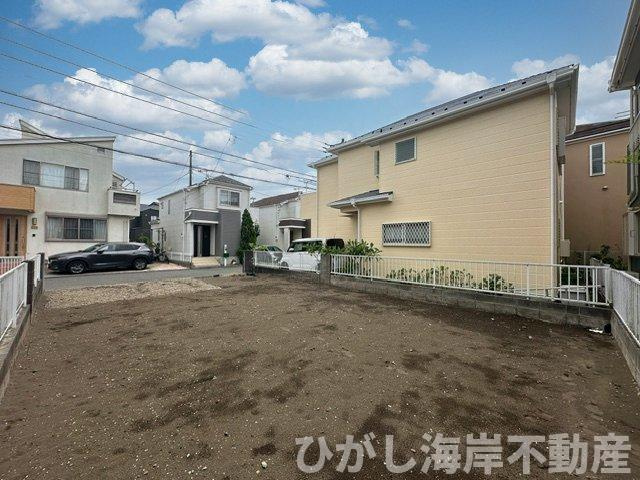 茅ケ崎市浜須賀　新築戸建の外観|8月28日撮影　建築前　現地外観