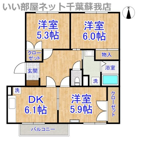 ファーストグリーン　Ｃの間取り|ひと味違う？不動産屋のイメージを変えたい！『いい部屋ネット千葉蘇我店』へ是非お越しください♪