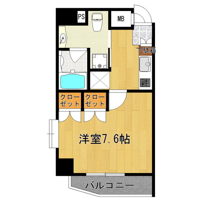 トラディス東十条の間取り|南西向きの角部屋です