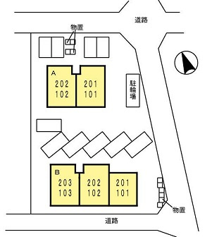 リビエラ南　Ａ棟の駐車場