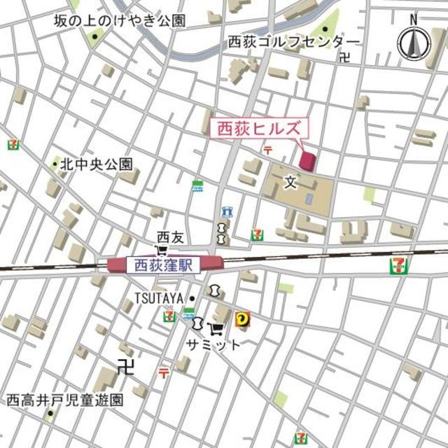 西荻ＨＩＬＬＳの地図