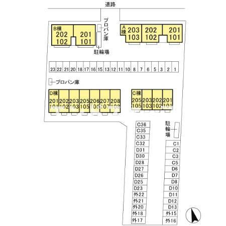フローラハイツ　Ｄの区画図|高崎、前橋エリアのお部屋探しはエンドスケープまで！お客様の理想お聞かせ下さい♪
高崎、前橋、伊勢崎エリアのお部屋探しはエンドスケープまで！お客様の理想お聞かせ下さい♪
