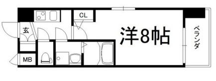 大阪市中央区松屋町住吉の賃貸マンションの間取り