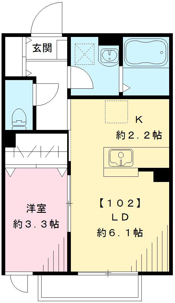 Aries国立　アリエスクニタチの間取り