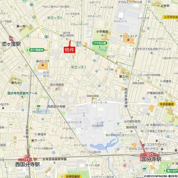 パールハイツ恋ヶ窪の地図