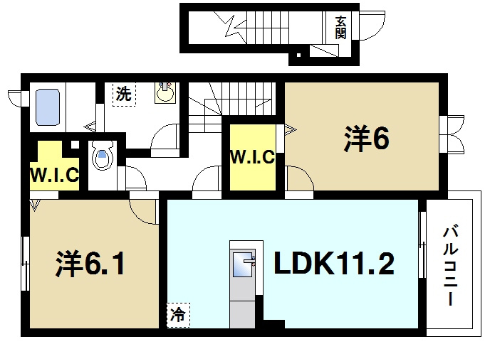 メゾン・ド・ユウの間取り|2LDKの間取り
