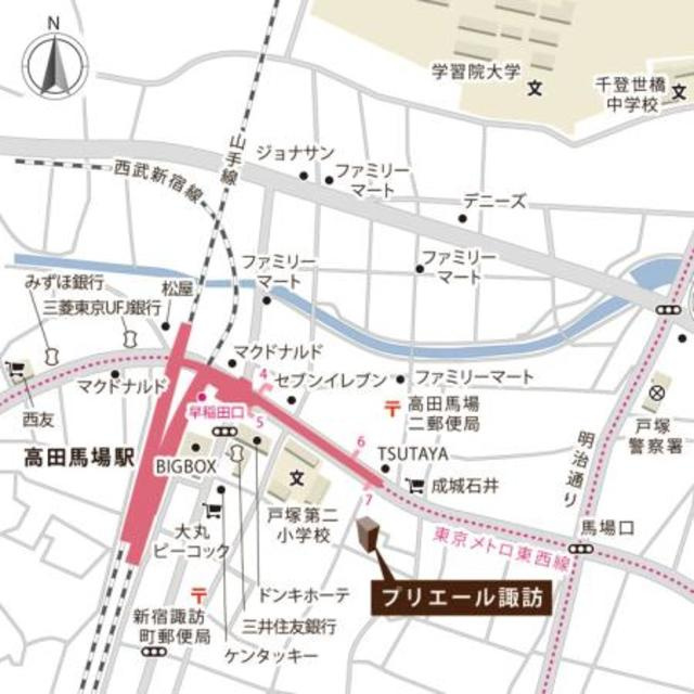 プリエール諏訪の地図