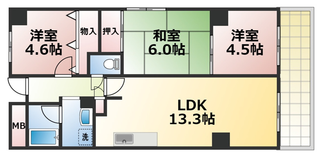 【間取り】 | クレール緑橋　仲介手数料無料