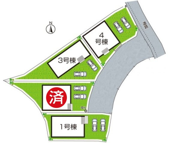 ◆泉南郡熊取町五門東　第2期　新築一戸建ての区画図|全４区画