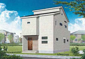 藤沢市石川2丁目　新築戸建　全8棟4号棟の外観パース