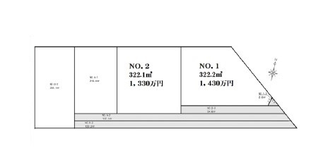 坂戸市中小坂売地の土地図