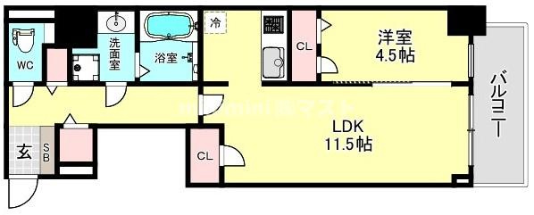 S-RESIDENCE阿波座bouncyの間取り