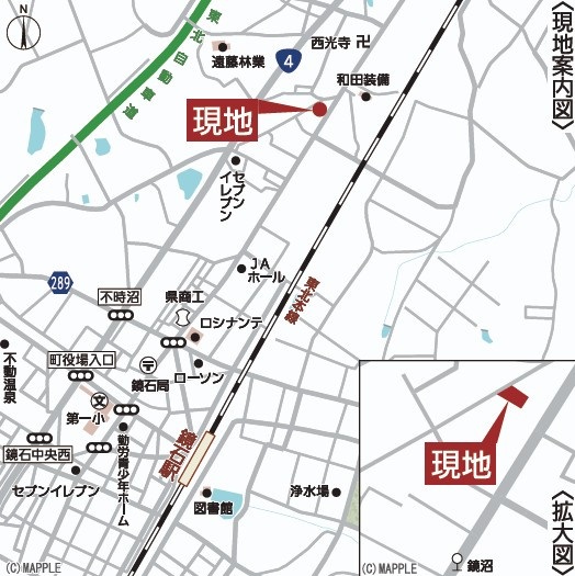 鏡石町鏡沼　　　１号棟　　　鏡石第１小学校、鏡石中学区の地図|案内図