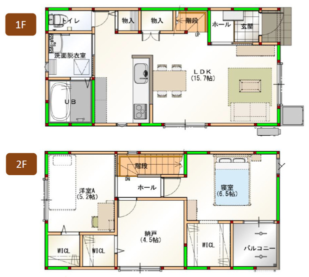 【間取り】 | 東大阪市稲田新町1丁目 | 2階建【3LDK＋駐車スペース】ZEH水準省エネ住宅☆オール電化☆寝室に広いウォークインクローク完備です！