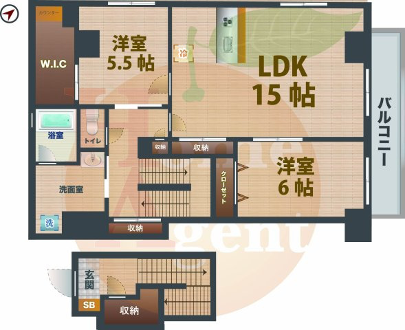 【間取り】 | クレアーレ豊玉中 | 2LDKのお部屋です。
