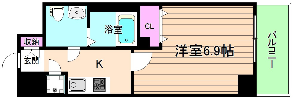 大阪市都島区中野町１丁目の賃貸マンションの間取り