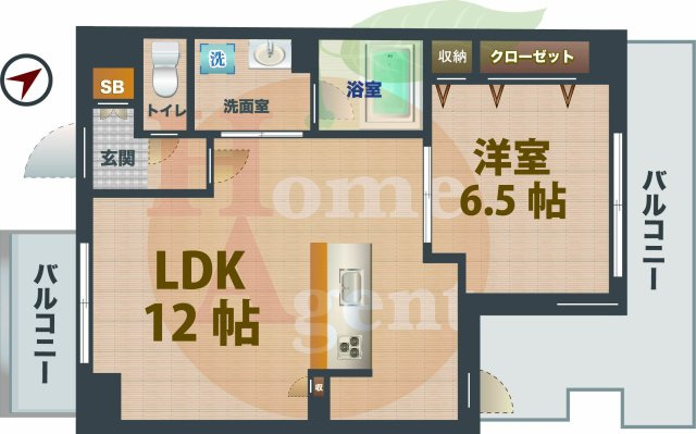 【間取り】 | シーフォルム西新宿五丁目 | 1LDKのお部屋です。