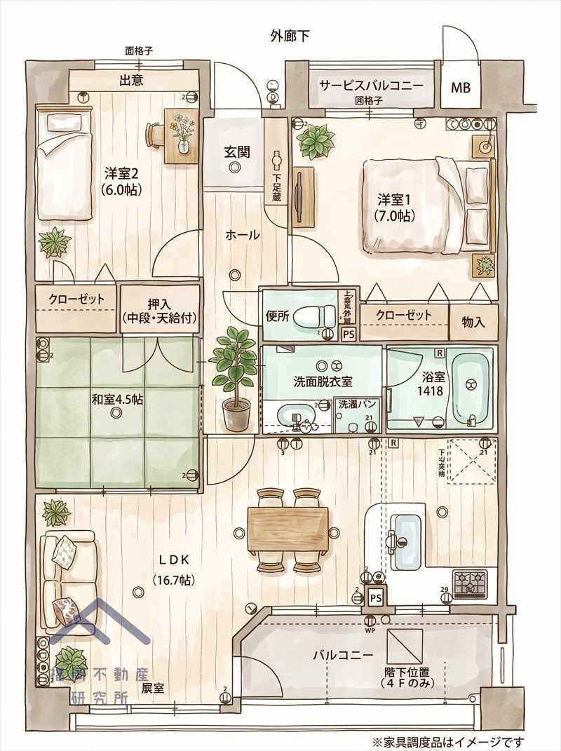 パティオ福岡東 North棟の間取り