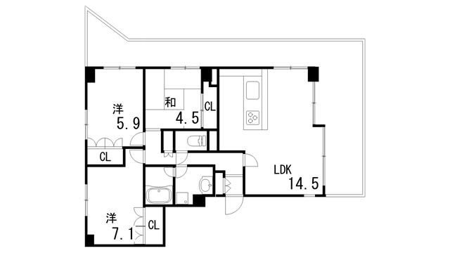 クレフ本山の間取り