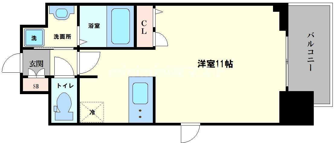 プレサンス大阪城公園ネクサスの間取り