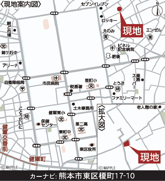 クレイドルガーデン／東区榎町第１／２号棟の地図