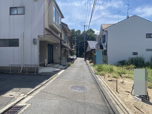 平野鳥居前町 新築戸建(3号地)の前面道路含む現地写真