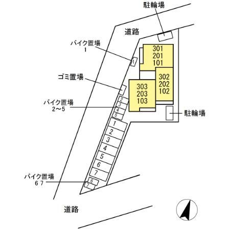 Lucky circle Hiyoshi (ラッキーサークルヒヨシ)の区画図