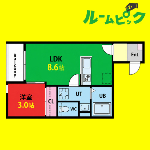 Calm志賀本通南(カームシガホンドオリミナミ)　名古屋市賃貸　仲介手数料無料の間取り