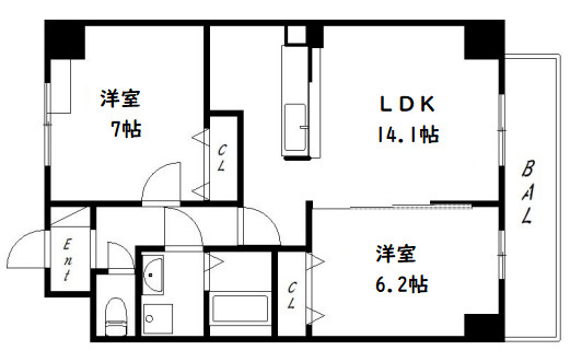 カームハイツ5番館の間取り