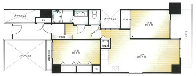プルミエール入間シティの間取り|２LDKの間取
