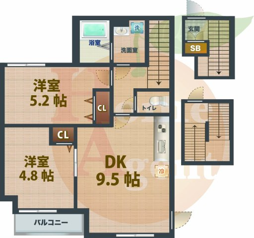 【間取り】 | ミハス中野富士見町 | 2DKのお部屋です。