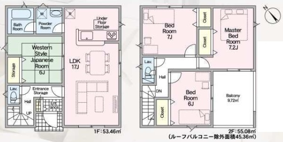 彦根市東沼波町　第7期　新築一戸建ての間取り|1号地