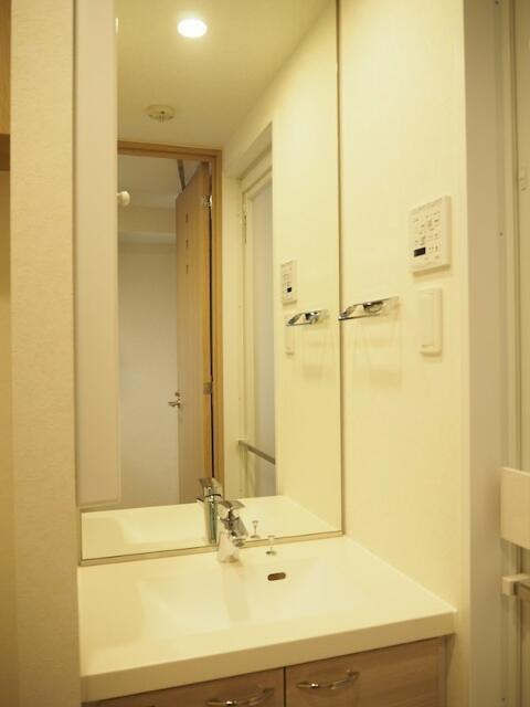 ルーブル三軒茶屋伍番館の独立洗面台|独立洗面台、小物を置くことができて便利です